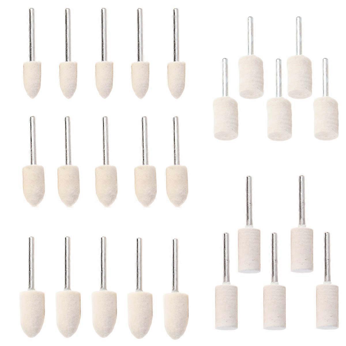 Polishing Wheel Set Wool Buffing For Mechanical Parts Light Yellow 30Pcs
