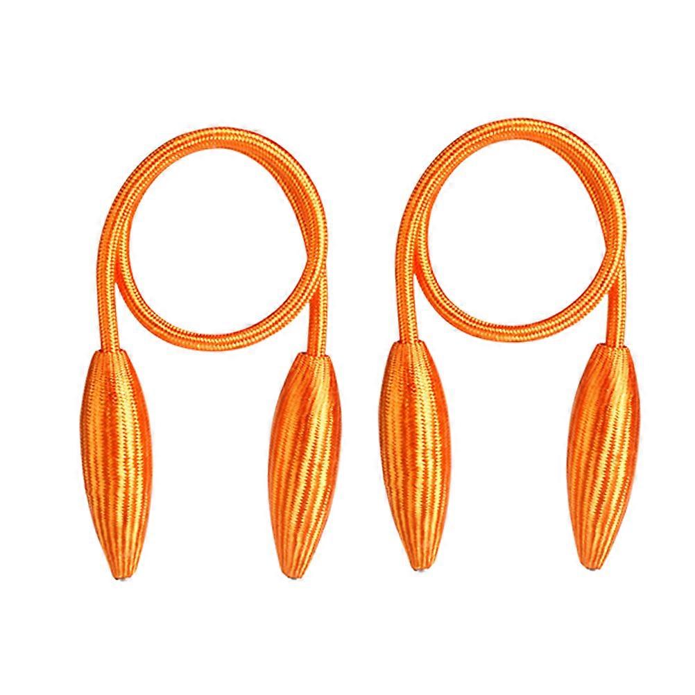 Magnetic Curtain Tie Back Twisted Magnetic Buckling Punch-Free Installation For Indoor Use Orange 2Pack