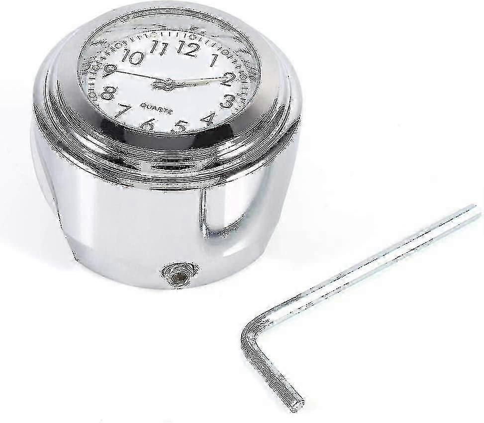 للماء العالمي دراجة نارية المقود على مدار الساعة الرقمية الأبيض دراجة نارية المقود ساعة ساعة لمعظم الدراجات النارية مع 7/8 "-1" المقود جبل