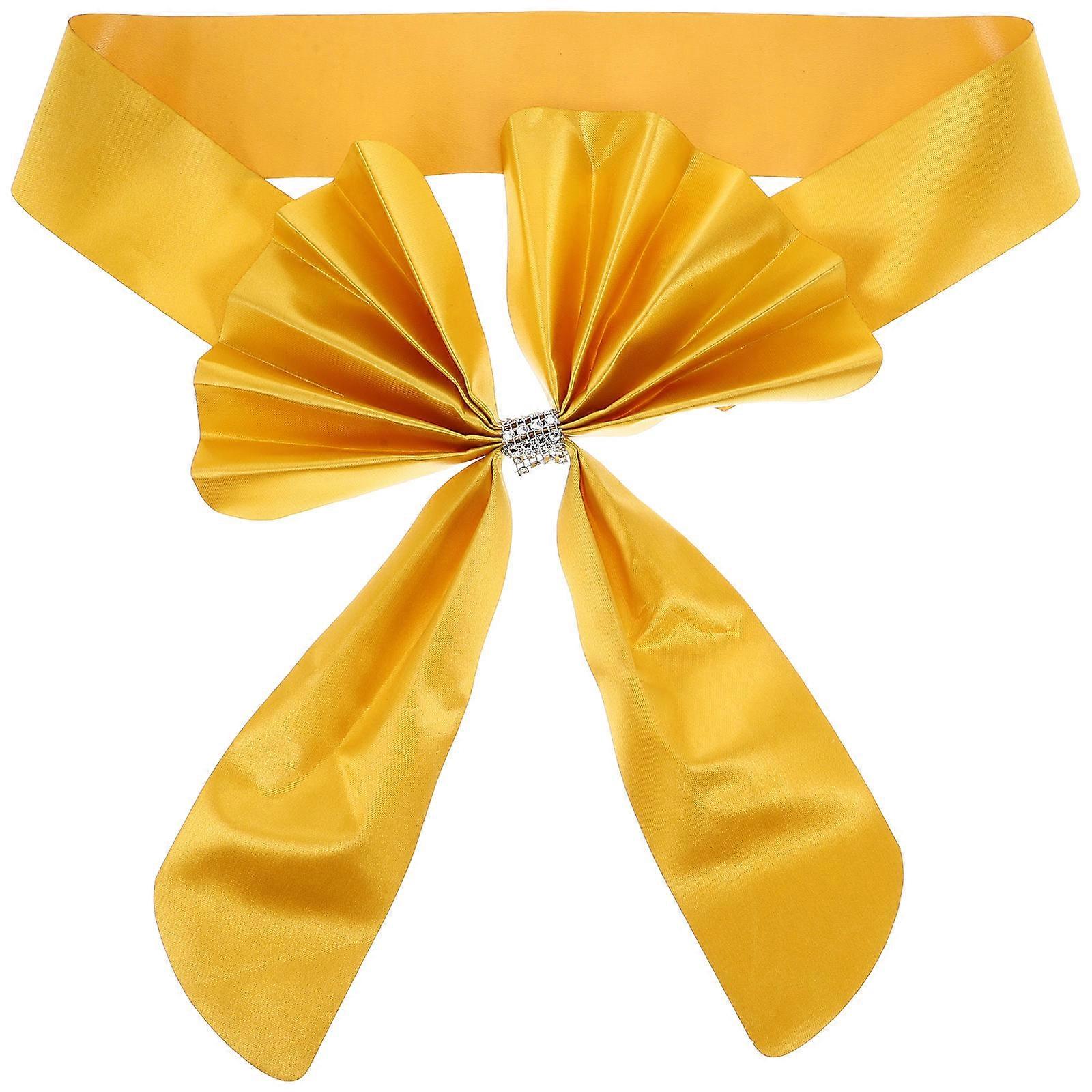 Elastic Band Mercerized Pu Chair Sashes For Wedding And Banquet Simple And Classic Style Bow Shape Multi Color 47.50X30.00X8.00Cm 1Set
