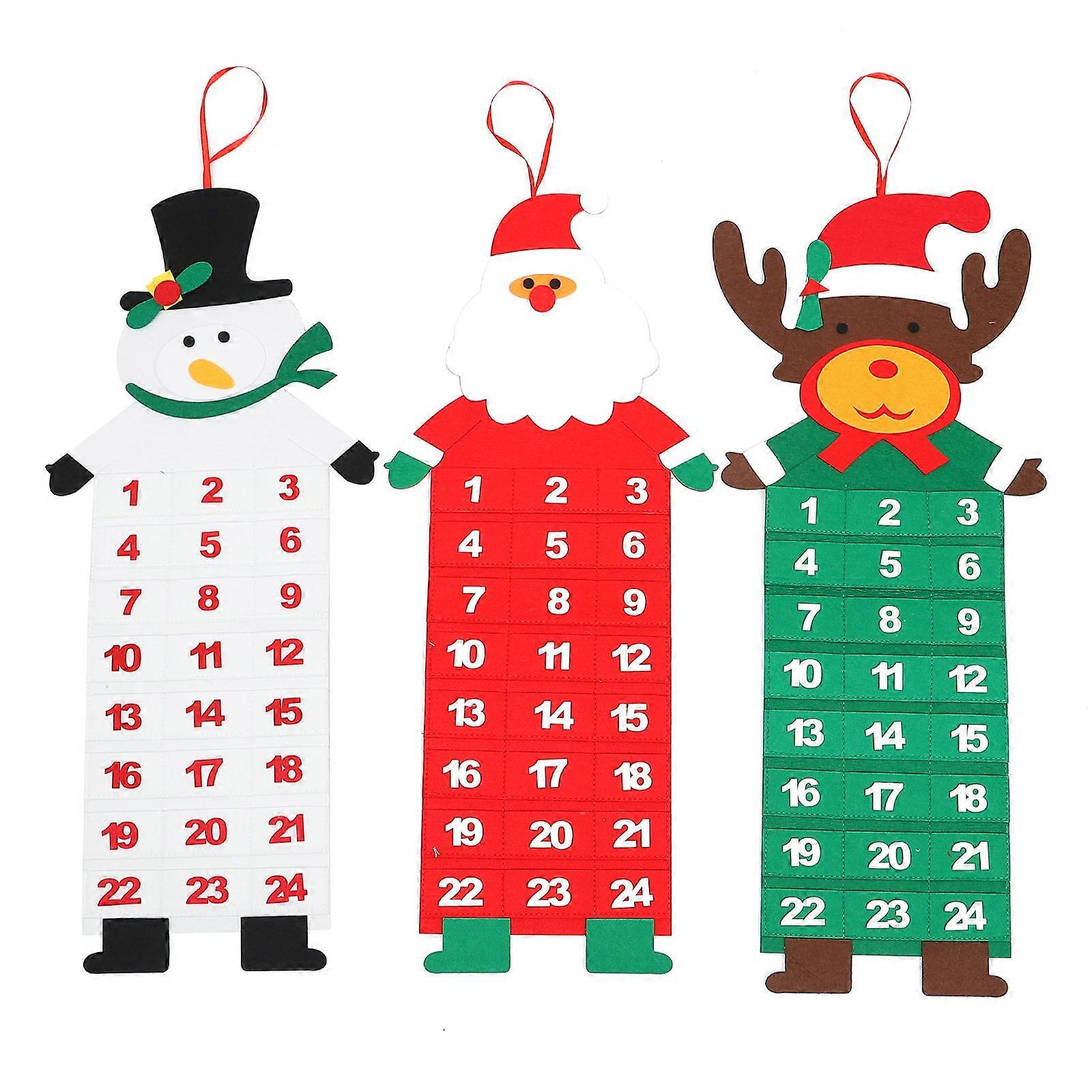 Entertaining Felt Calendar Hanging Wall Calendar White 82X21CM 3Pcs