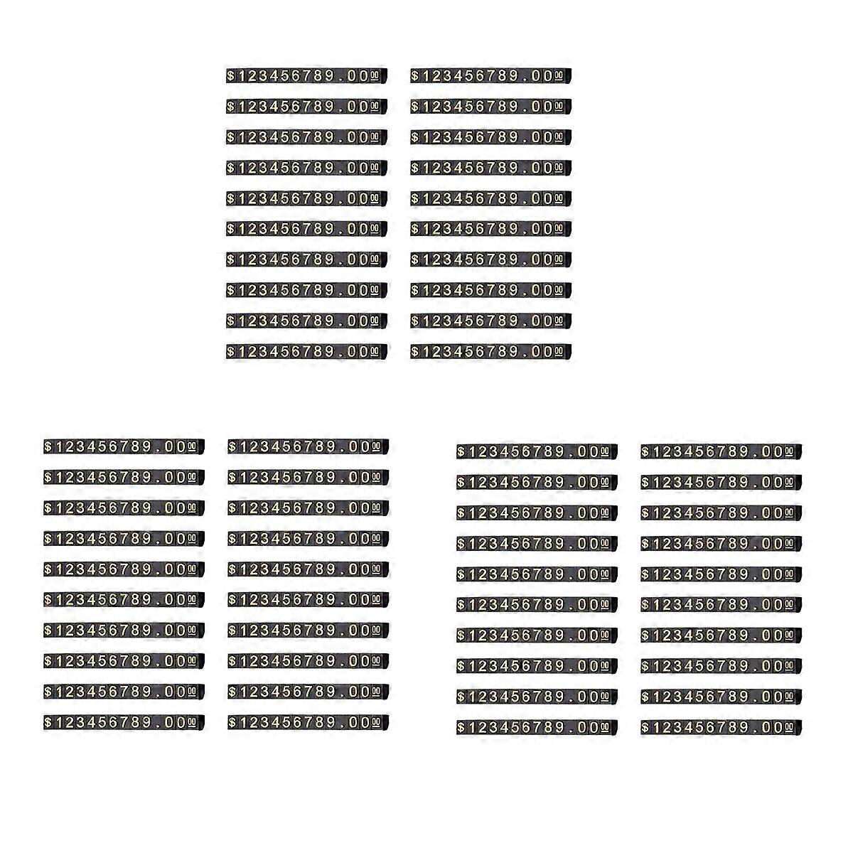 20 Sets Price Display Square Adjustable Price Tag for Price Display Counter Stand Number Letter Doll