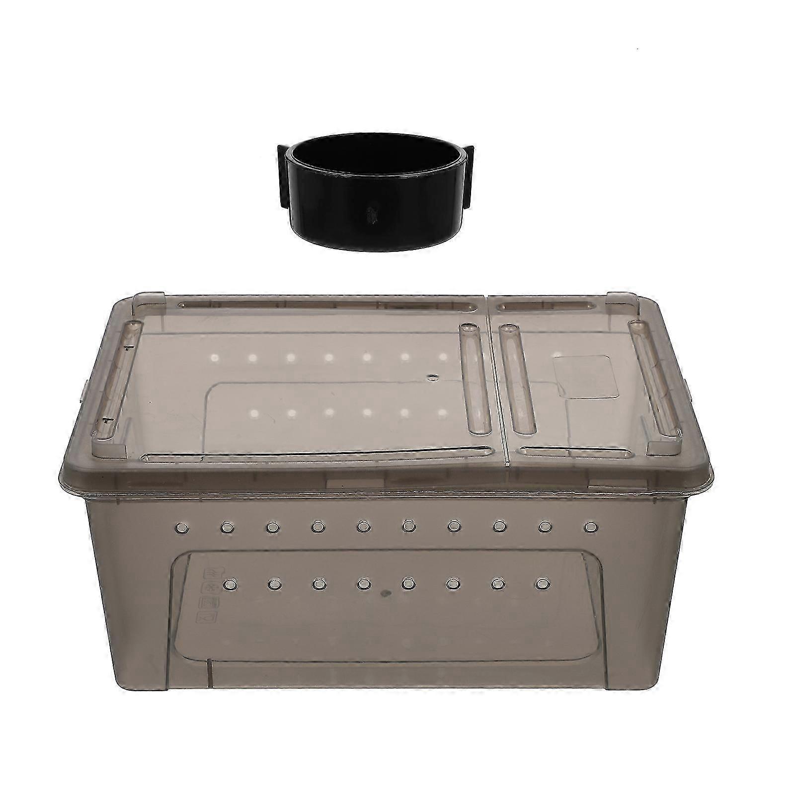 Plastic Reptile Box Terrarium with Feeding Box Pet Reptile Breeding Box
