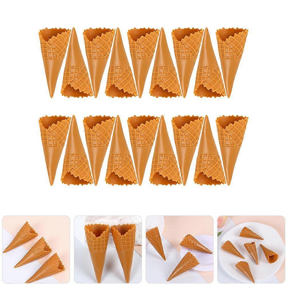 18pcs Empty Ice Cream Cone Model Mini Ice Cream Cone Artificial Ice Cream Cones