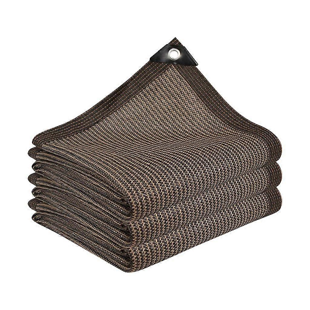Shade net, shading net for greenhouse with eyelets, lightweight and, for garden plants, greenhouse, barn, outdoor yard (2x10m) 2x10m brown.