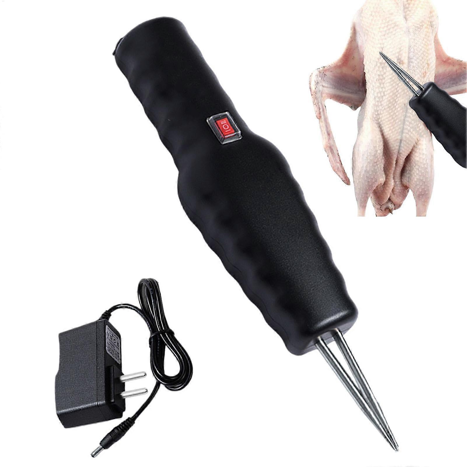 Electric Poultry Spring Plucker - Handheld Electric Chicken Feathers Removal Tool for Turkey and Duck, Black, 120V