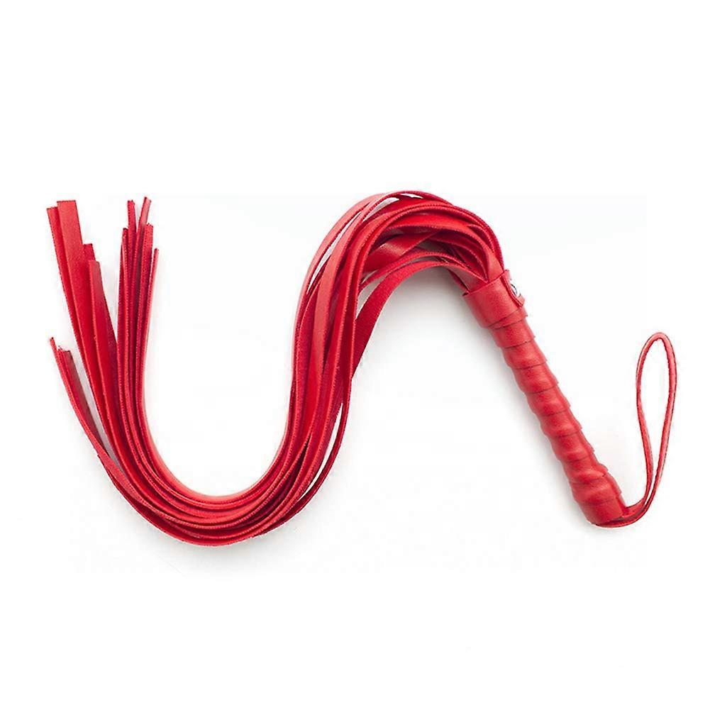 Riding Whip Leather Long Whip Flogger Cosplay Party SM Spanking Whips (Red)