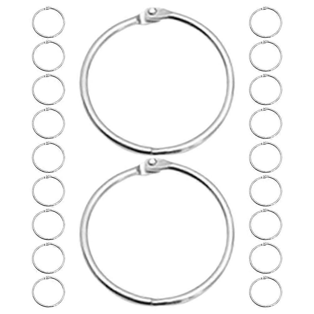 20pcs Metal Hinged Rings for Loose Leaf Binders, Keychains, and Photo Albums – Iron Clip Rings for DIY Projects, Book Binding, and Key Organization –