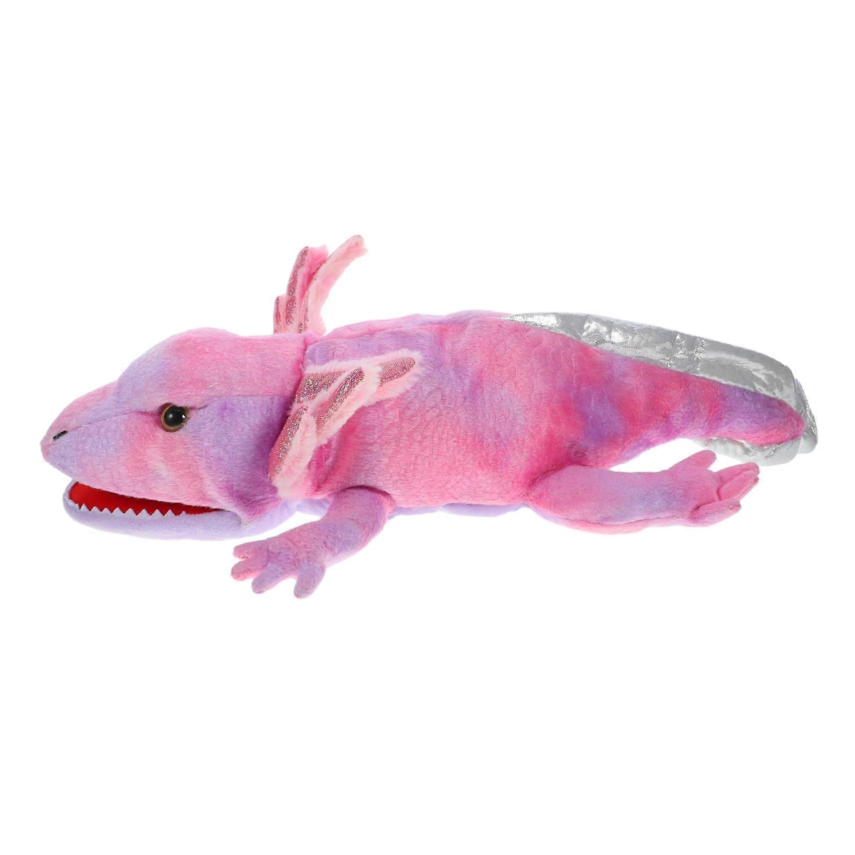 Salamander hand puppet with movable mouth, plush children's puppet, reptile puppet toy, cartoon stuffed animal hand puppet for kids