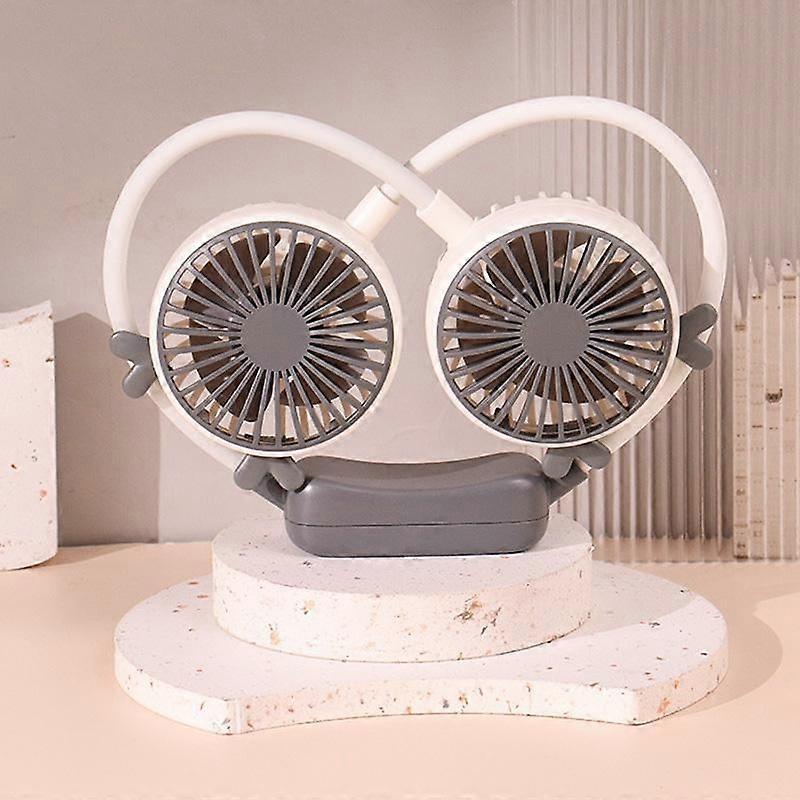 Portable Folding Mini Neck Fan Deer Gray White