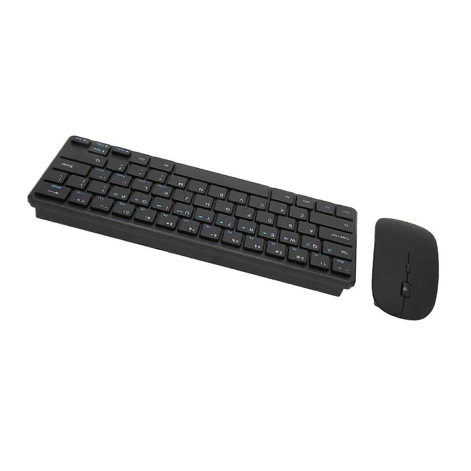 2.4G Wireless Keyboard Mouse Combo Ergonomic 64 Key Keyboard 3 DPI Adjustable USB Mouse for Desktop PC Tablets 