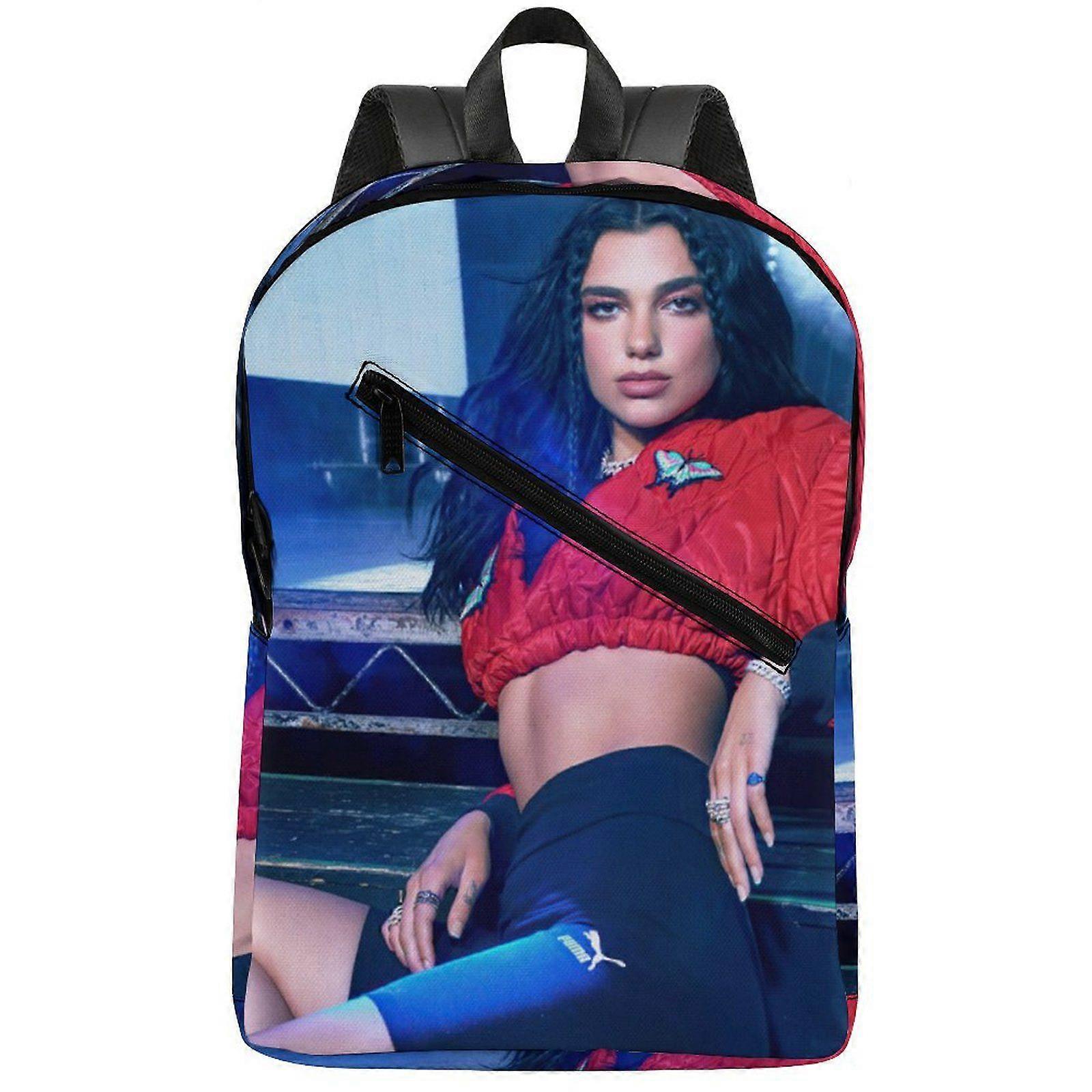 a4431 Dua LipaBackpack with Semi-Full Print Design, Cushioned Back, and Adjustable Straps for Daily Carrying m4431