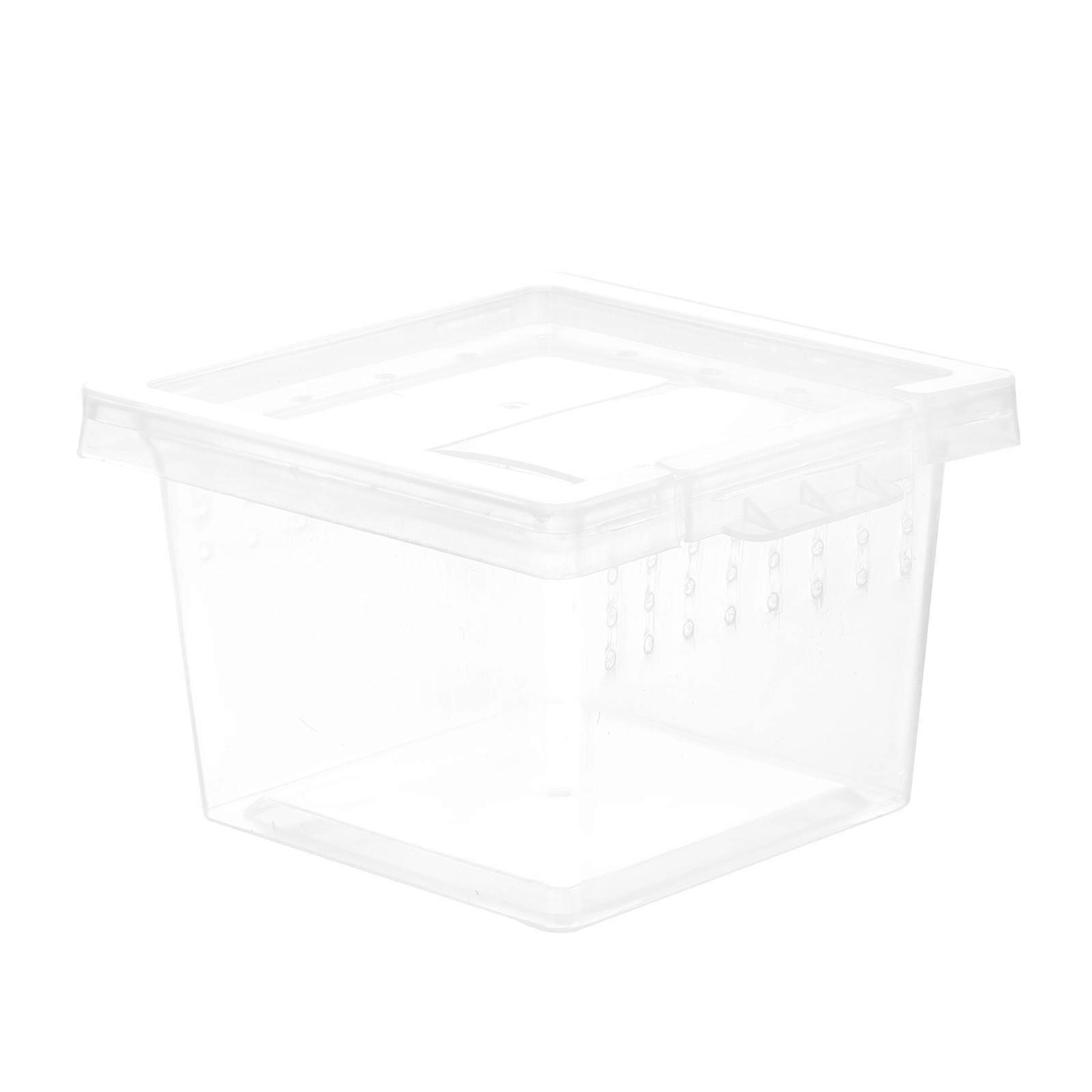 Transparent Reptile Breeding Box Ventilated Durable Plastic Feeding Container for Spiders Lizards Turtles Frogs Corn Snakes Easy to Clean Pet