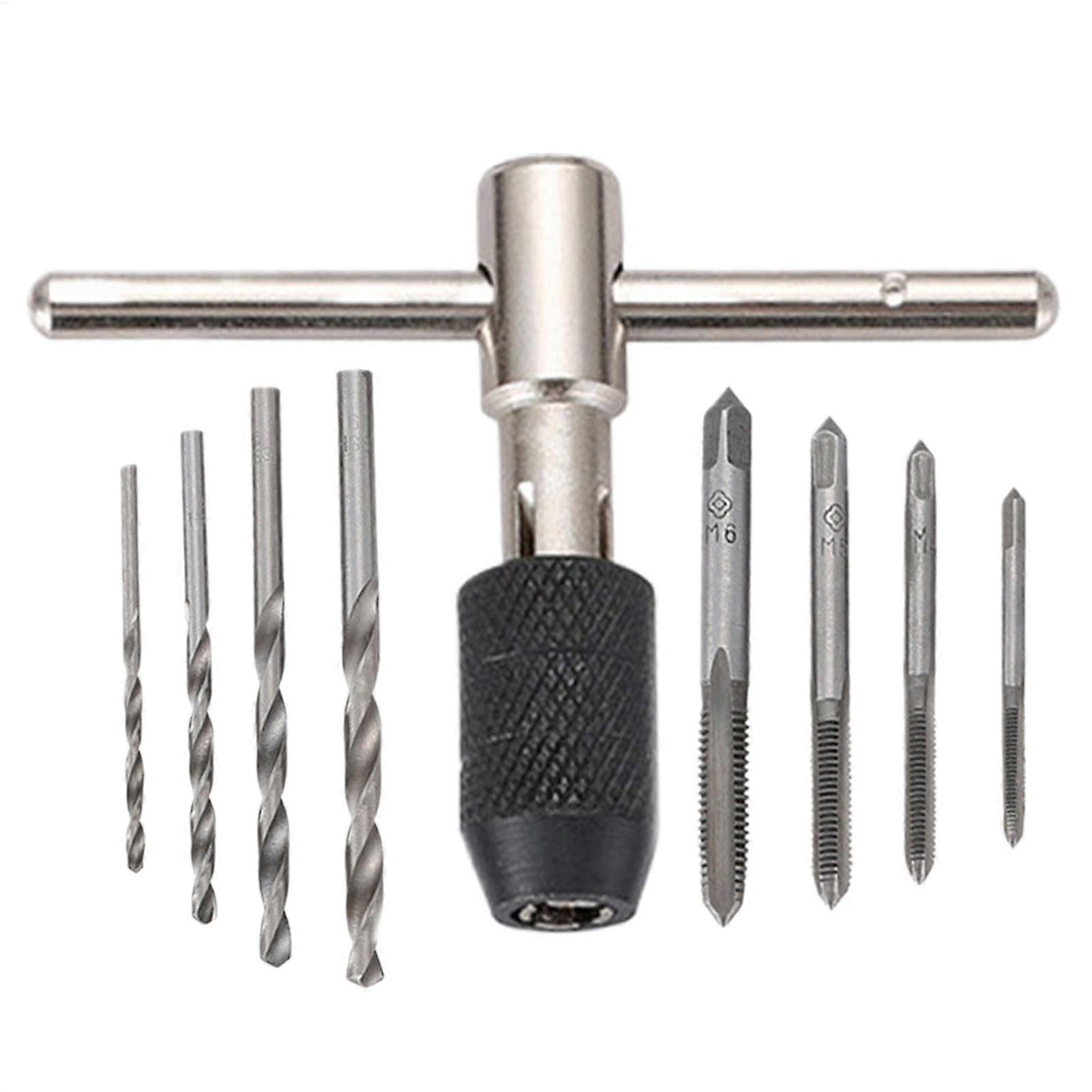 Metric tap and die set, tap wrench set, tap, 9piece tap set, tap handle tool thread repair tool, thread cutter