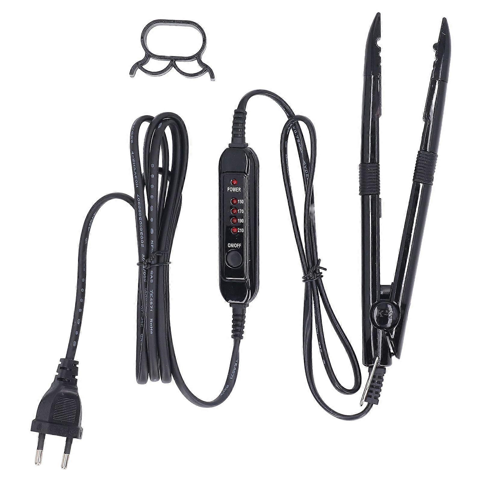 Hair Extensions Tool Even Fast Heating Fusion Temp Control Heat Iron Connector Wand with Bracket EU Plug 220?240VYMMR)