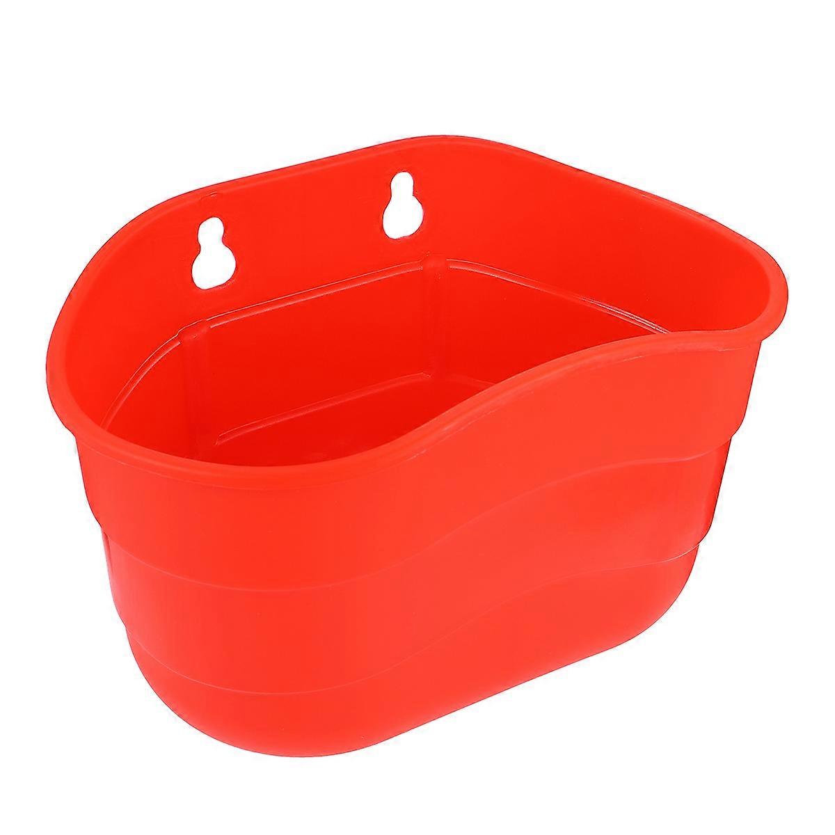 Bike Front Basket Childrens Bike Accessory Portable Red Plastic Hanging 1Pc