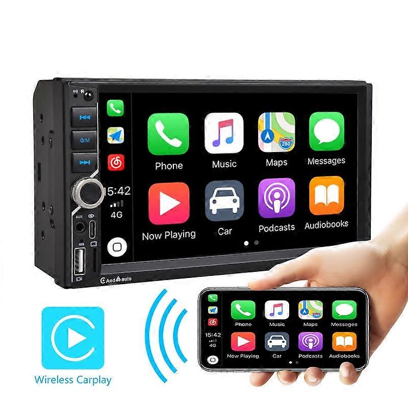 7'' Wireless CarPlay Double Din Car Stereo Radio IPS Touchscreen Bluetooth 5.2 FM Radio Android Auto
