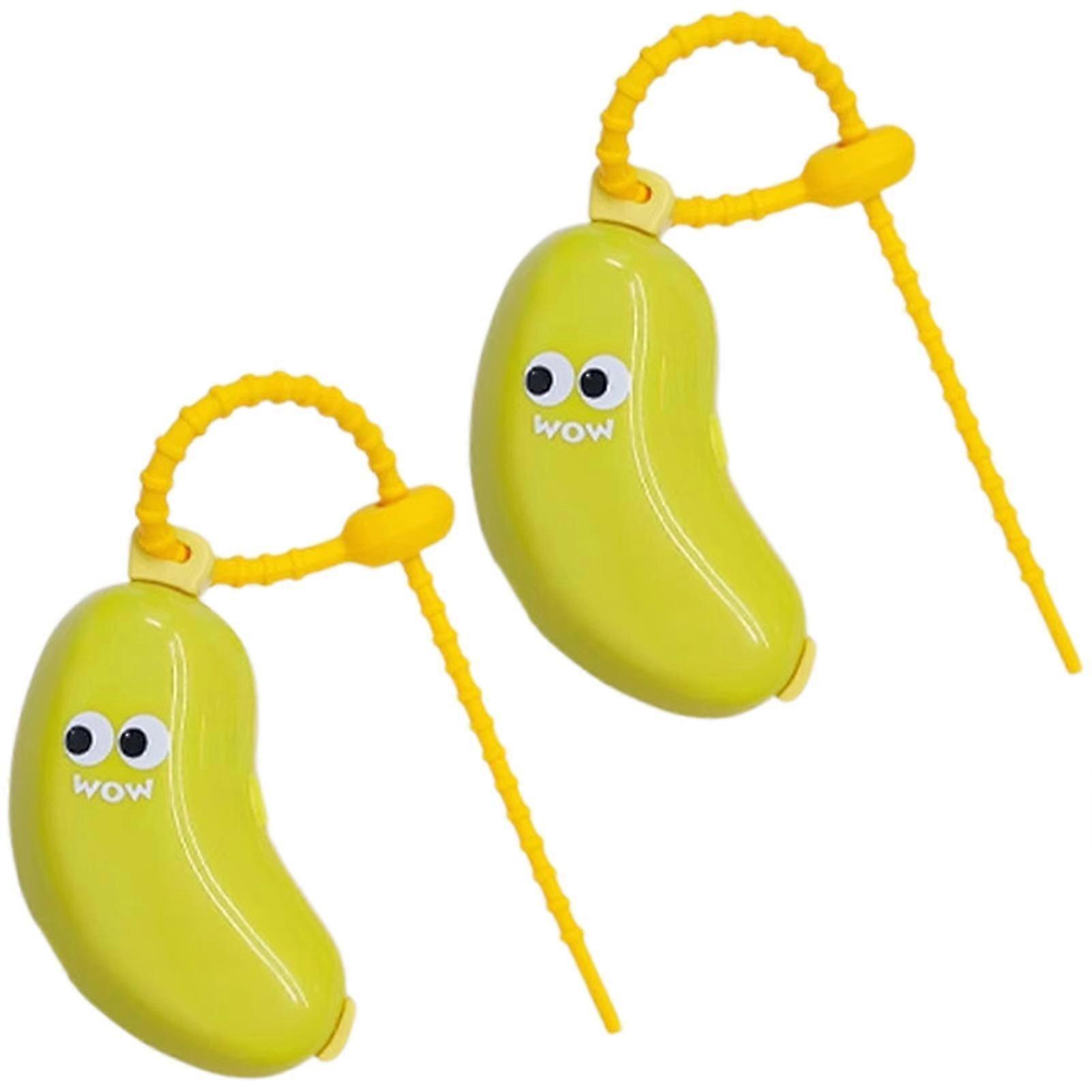 Banana Toothbrush Set with Toothpaste Dispenser - Portable Toothbrush Protective Cover & Clip-On Travel Case for Easy Travel