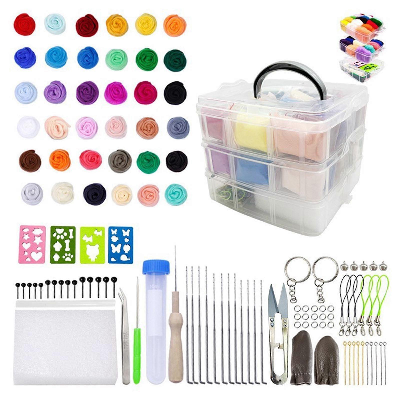 36/48 Color Needle Felting Starter Kits for Handmade Craft Tools