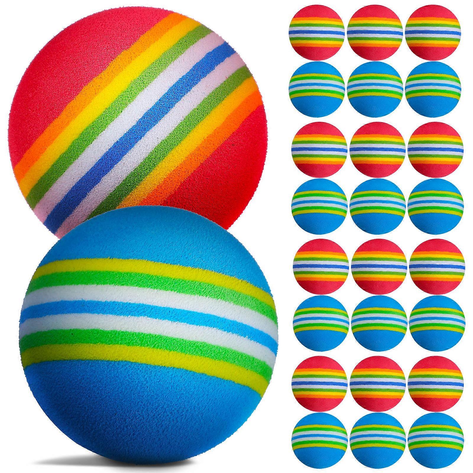 26 Pcs Colorful Stripe Golf Practice Balls for Indoor Use Made of EVA Assorted Color
