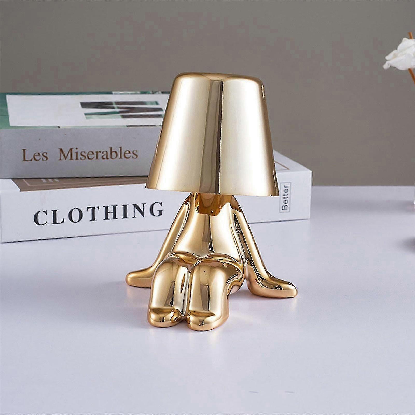 Thinker Lamp, Touch Control Table Lamp, Creative Little Gold Man Thinker Statue Led Desk Lamp, Decoration Gift