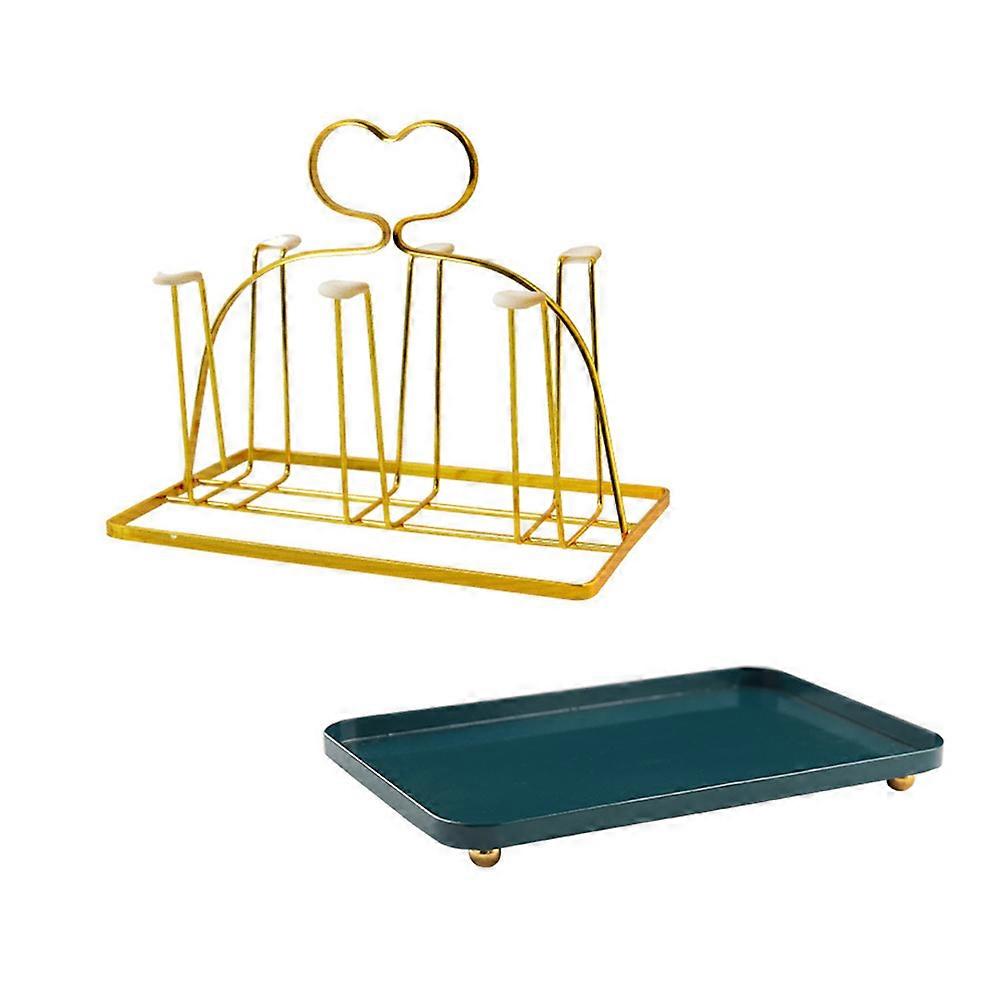 Portable Heart Shaped Cup Drain Rack with Tray – Sturdy and Stylish Cup Organizer for Kitchen or Restaurant Use
