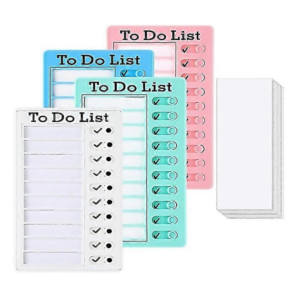 Für 4 Stück To Do List Board mit 10 trocken abwischbarem Papier
