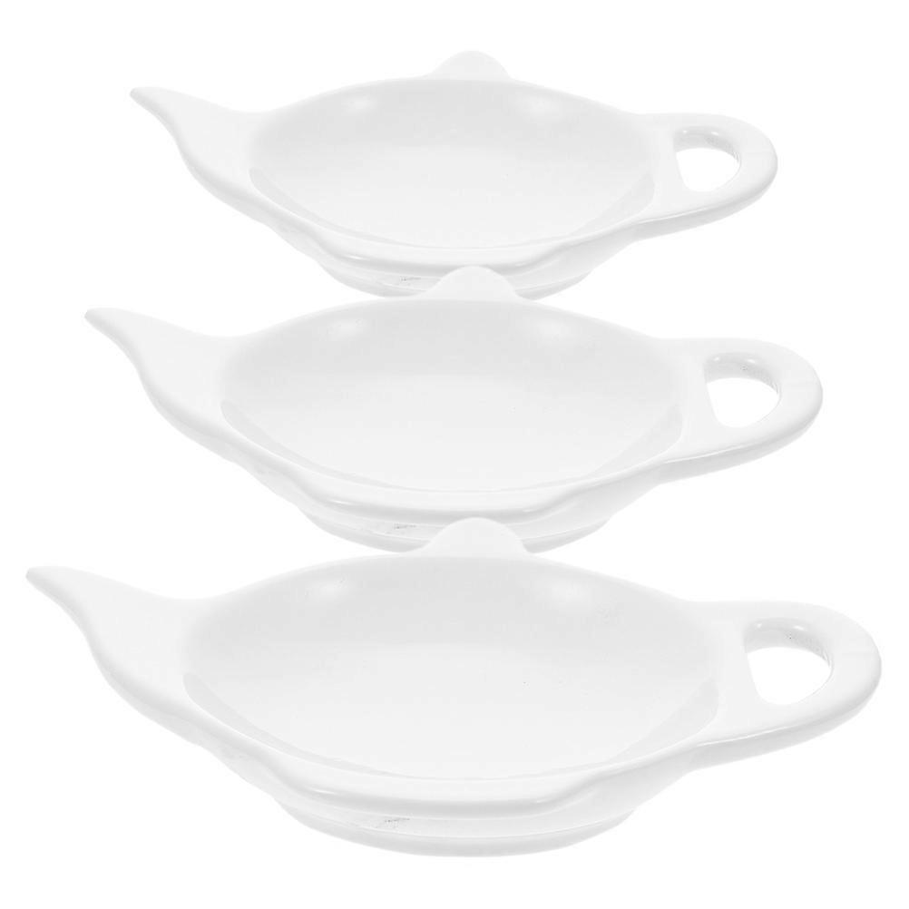 Teetablett-Set mit Teekannenform Teebeutelhalter Schale in Weiß mit Teebeuteln 3 Stück