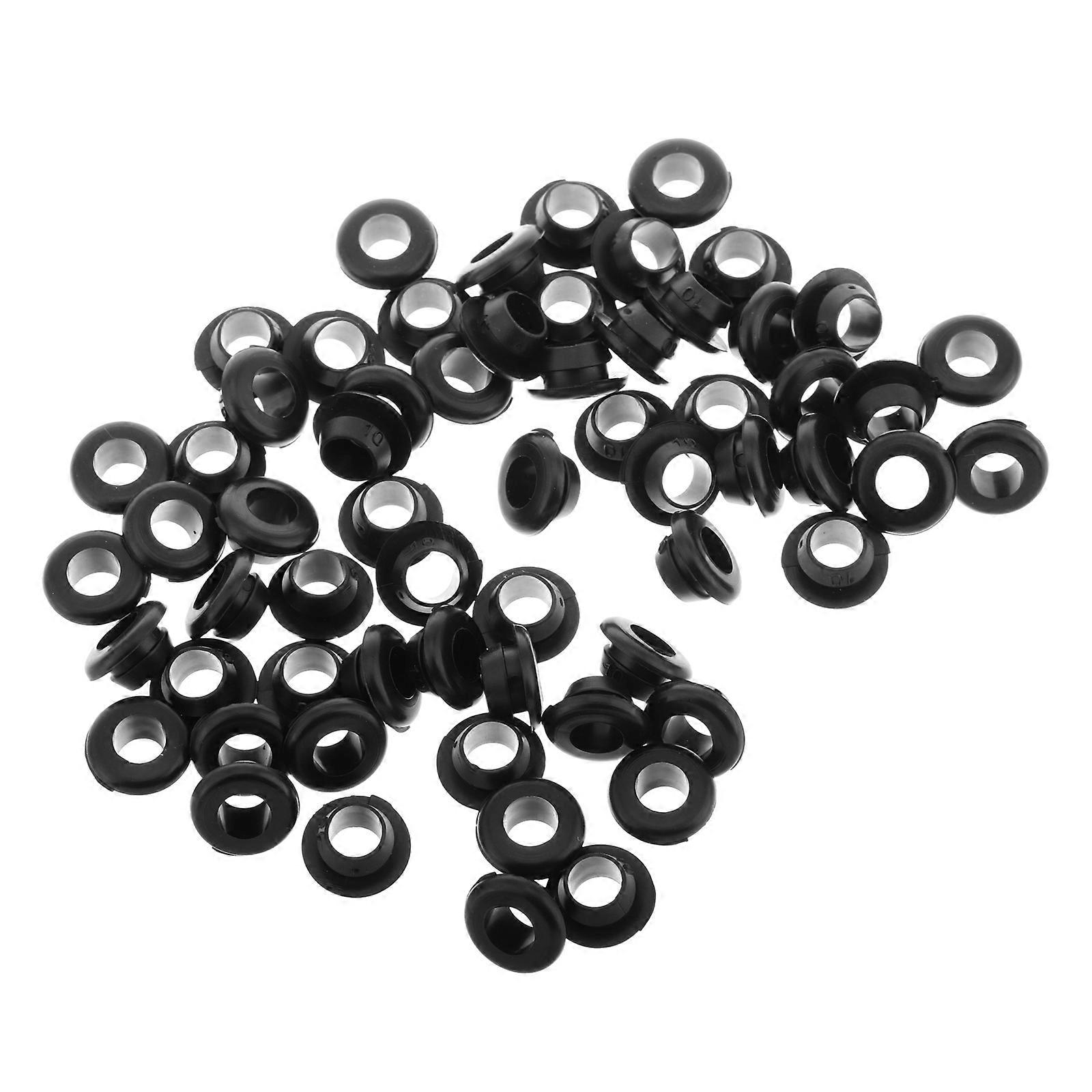 Rubber Hole Plugs Automotive Rubber Grommets For Electrical Boxes Sealing Cable Holes Single Sided Grommet Black 60Pcs