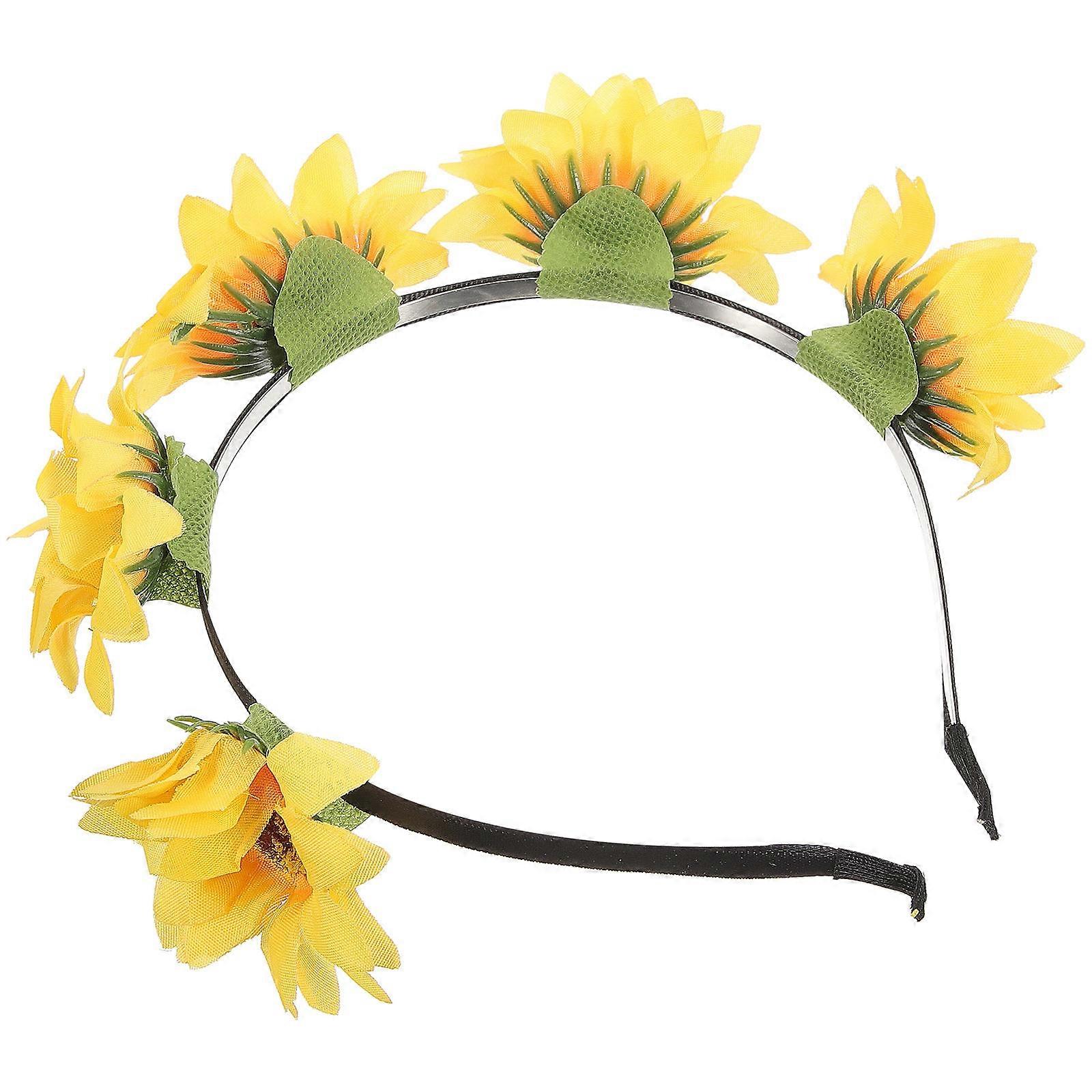 Boho Daisy Headpiece Stylish Ornaments Yellow Circular Shape Fairy Party 1Pack