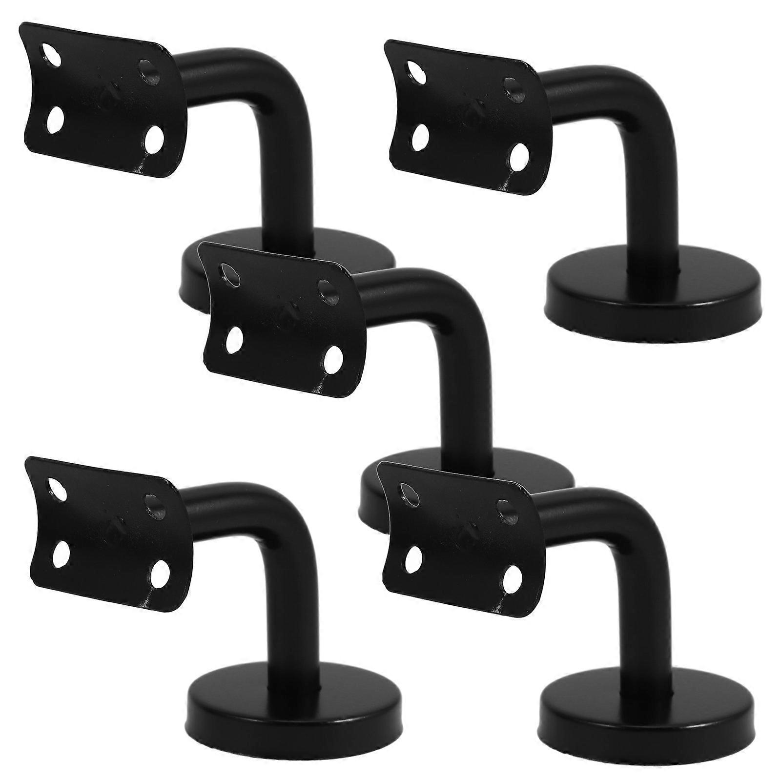 Handrail Railing Support Elegant Appearance Durable Metal Guardrail Stair Rail Bracket for Indoor Use Black 6.00X6.00X5.00CM 5Pack