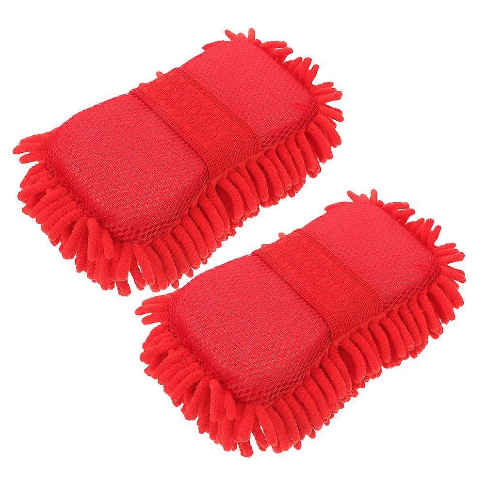 Chenille Microfiber Car Wash Sponges Lightweight, High Absorption, Non Scratch Cleaning Mitts for Auto Exterior & Interior Care Durable &