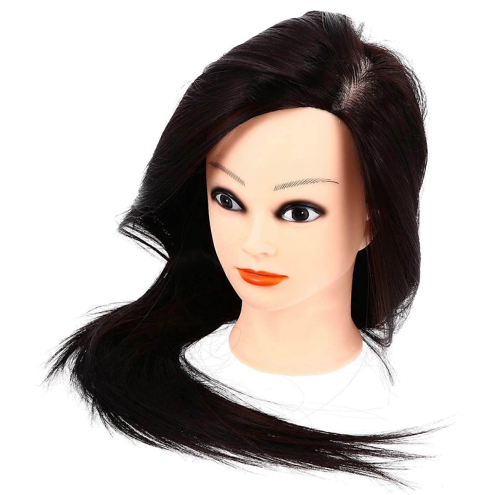 Professional Cosmetology Doll Head with High Temperature Fiber Hair for Practice Use Multi Color 1 Set