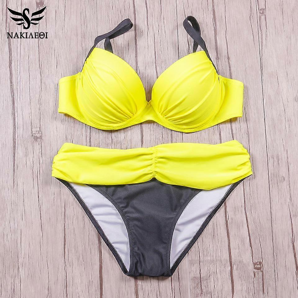 Women Summer Low Waisted Bathing Suits Halter Top Sexy Push Up Bikini Set