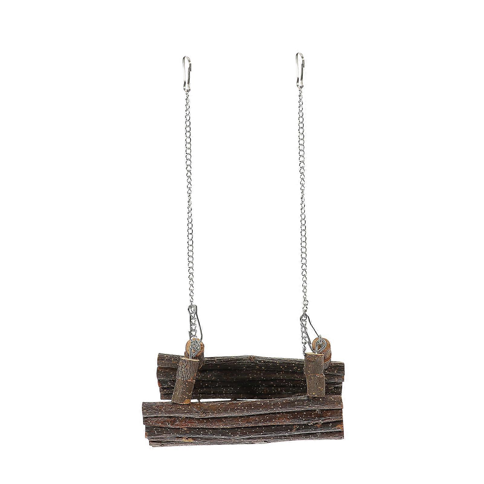 Coffee Small Pet Swing Toy with Tunnel Design for Hamster Cage Use 6.5x4.5 Inches