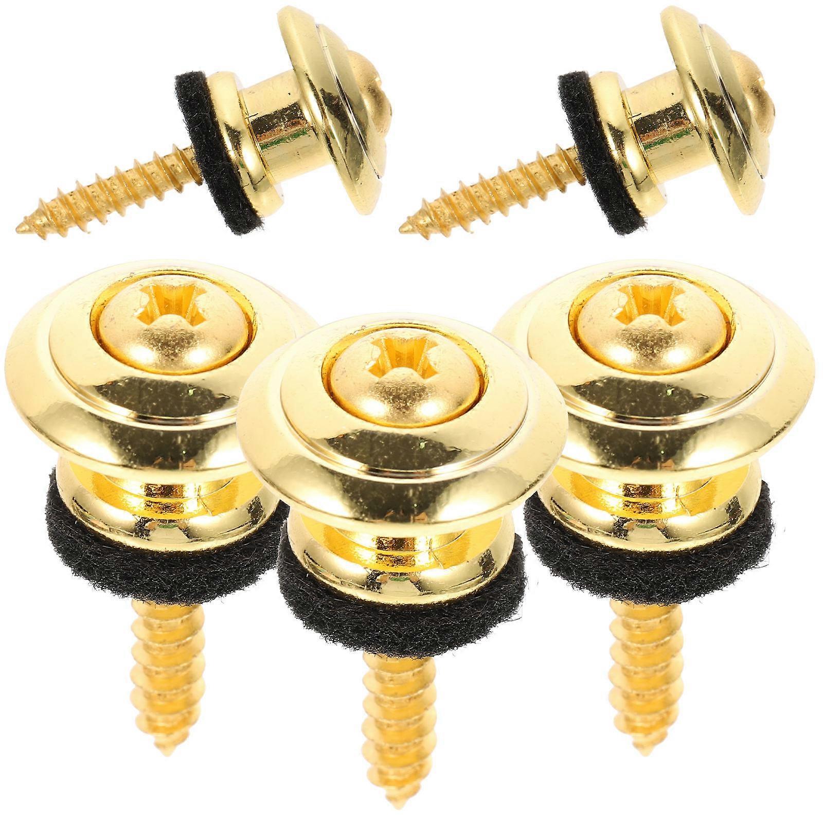 Durable Metal Guitar Strap Lock Buttons with Electroplating Process for Instrument 5 Pieces