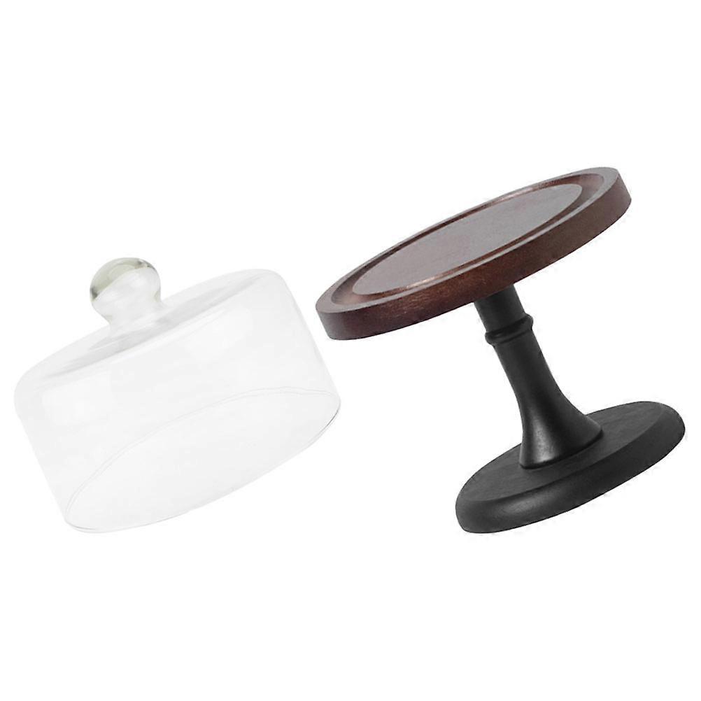Cake Stand Set For Dessert Table Glass And Wood Material Ideal For Christmas Celebrations 1Set