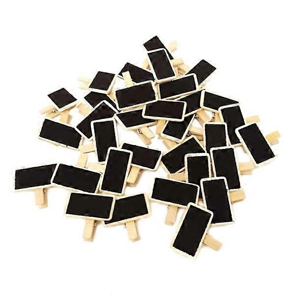 50 pcs Mini Wooden Chalkboard Signs with Clip - Cute Mini Message Boards for Memo and Notes
