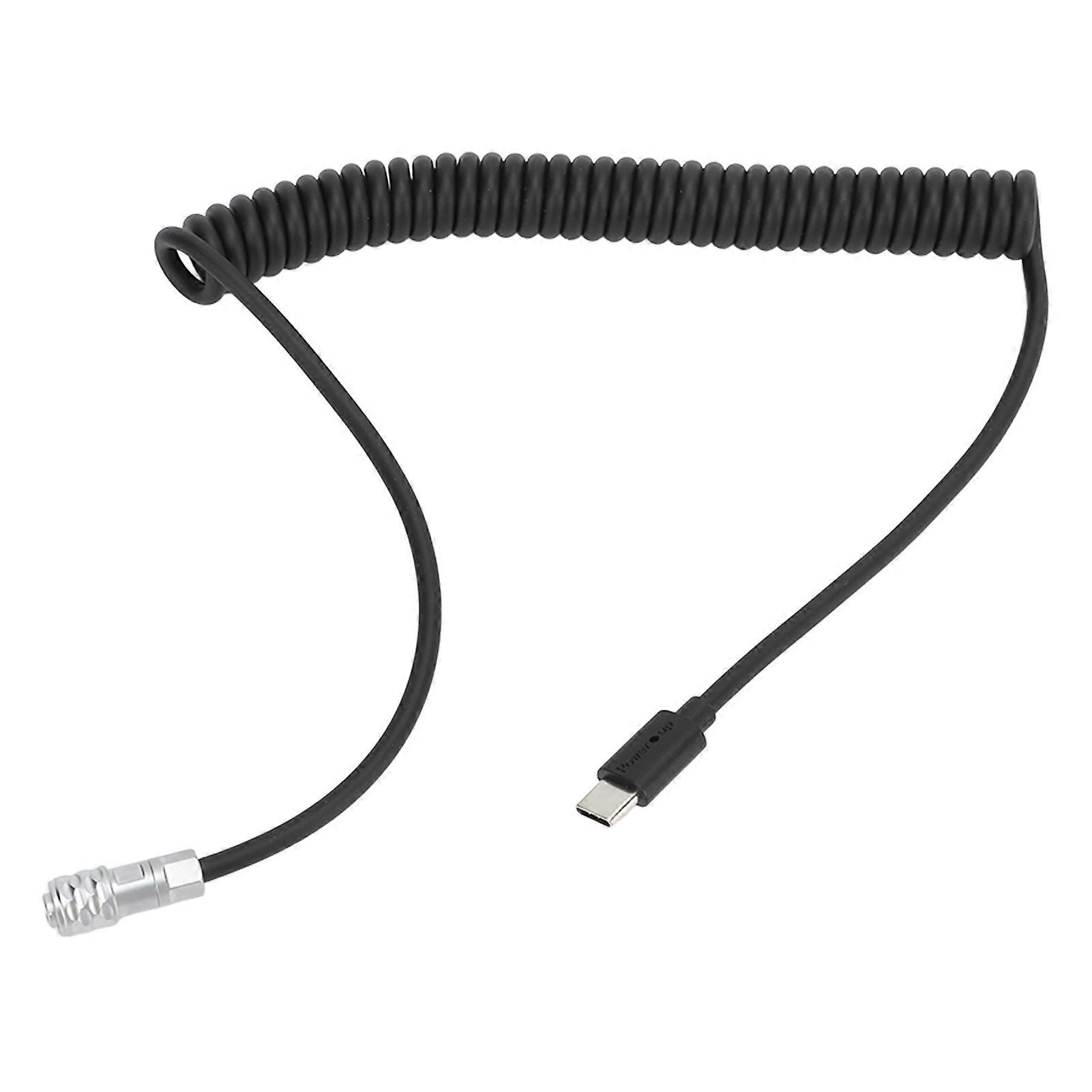 Type C Coiled Cable Professional USB C to BMPCC4K BMPCC6K Trigger Coiled Power Cable with Indicator Light