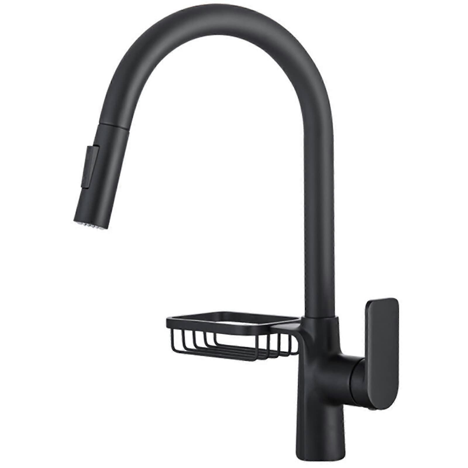 Kitchen Faucet with Pull Down Sprayer, Arc Single Handle, Grey Black