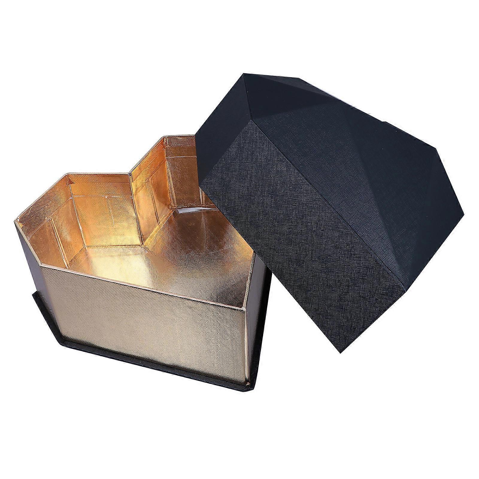 Elegant Appearance Flower Gift Box for Valentine's Day or Shape Storage Box Black 1Pcs