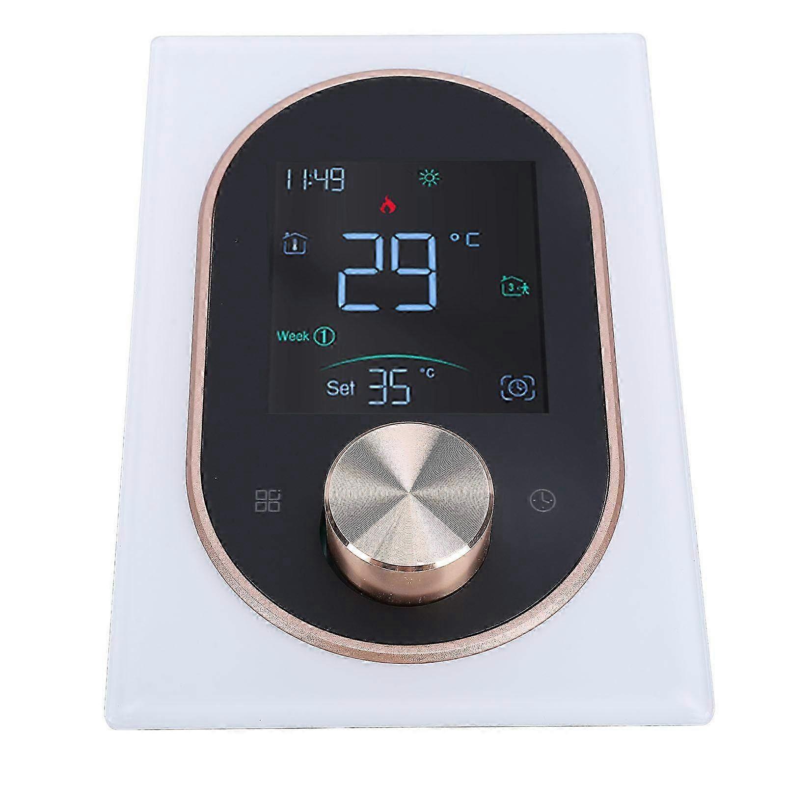 Smart Color Touchscreen Thermostat with APP Control - Programmable Temperature Controller for AC 95-240V in White