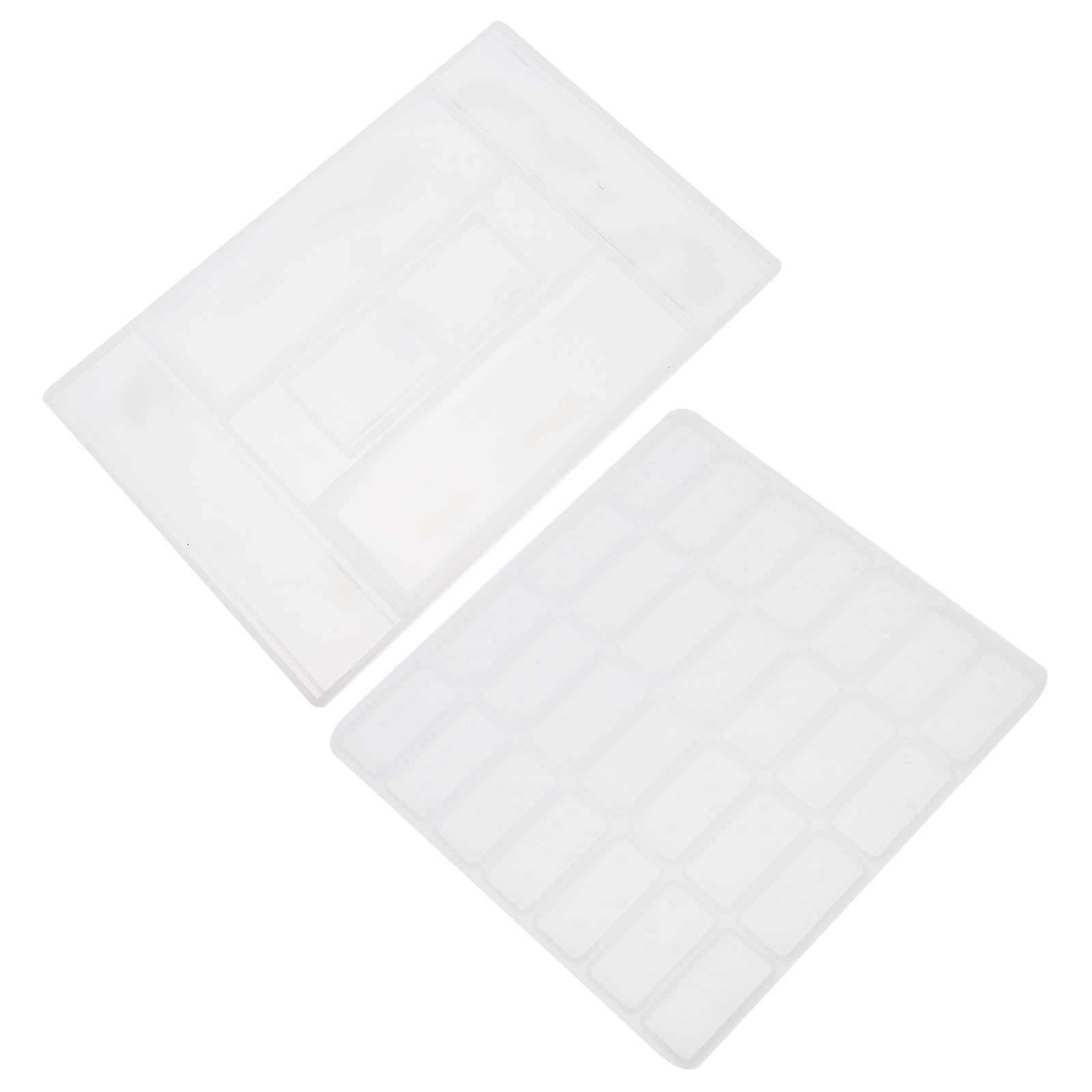 Casting Integrative Silicone Mold For Domino Storage Compartment Designed For DIY Crafts Available In Rectangle Shape And Size 29.5X19.5cm 2Pcs