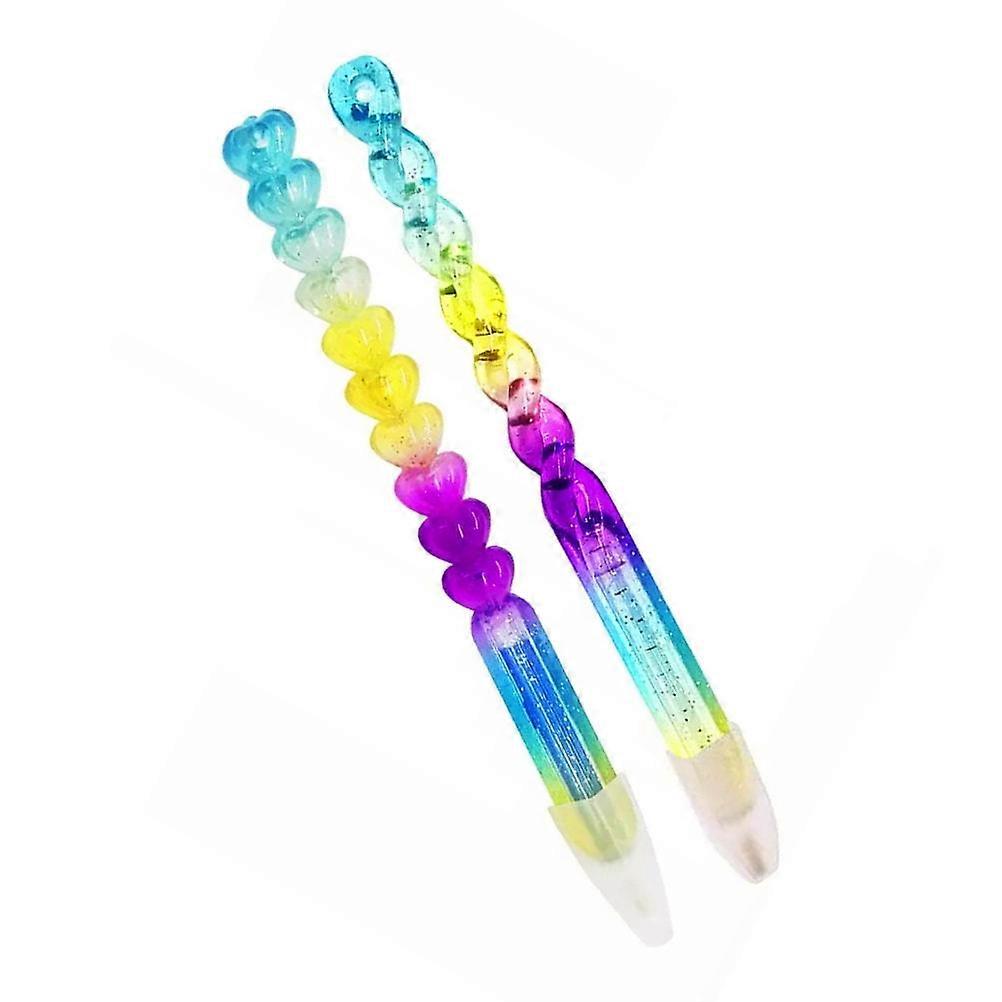 Rhinestone Art Pen 2Pcs Women DIY Crafts Tool Assorted Color Comfortable Grip Advanced Process