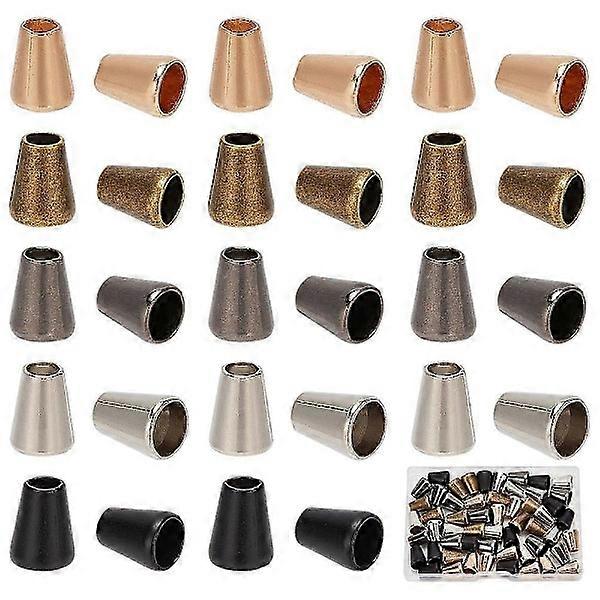 5 Colors 60pcs Zinc Alloy Cord Ends Cone Cord Rope Locks Hoodie Drawstring Replacement Cord End Locks Metal Drawstring