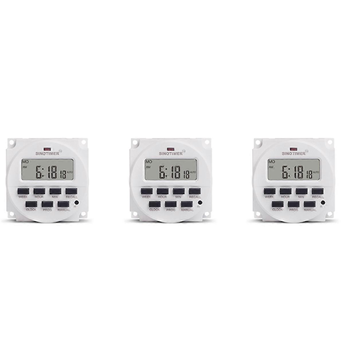 3X 15.98 Inch LCD Digital Timer 12V DC Programmable Time Switch TM618N-4