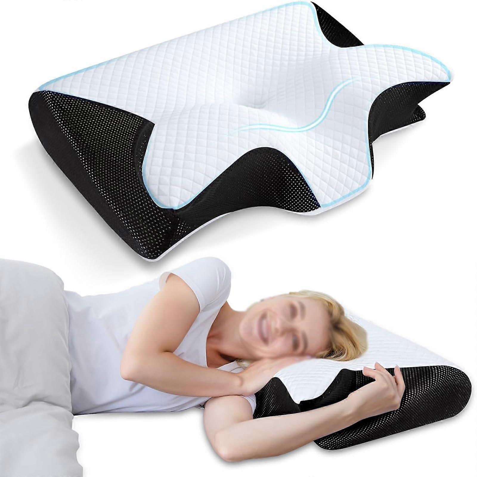 Memory Foam Neck Pillow, Ergonomic Orthopaedic Contour Pillow for Neck Pain