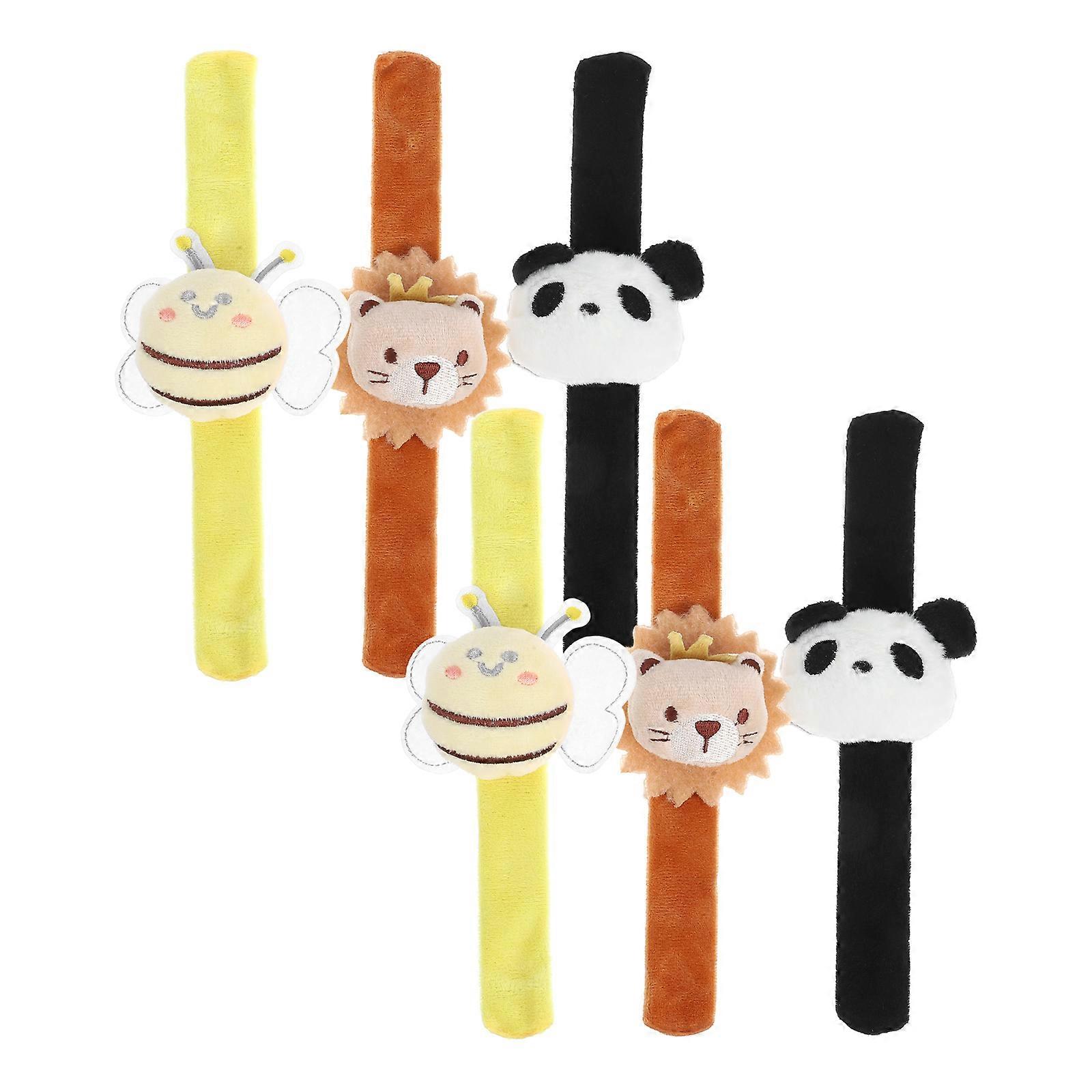 Slap Band Animal Themed Party Favors 6Pcs Comfortable Cartoon Design Suitable For Children Celebratory Occasions
