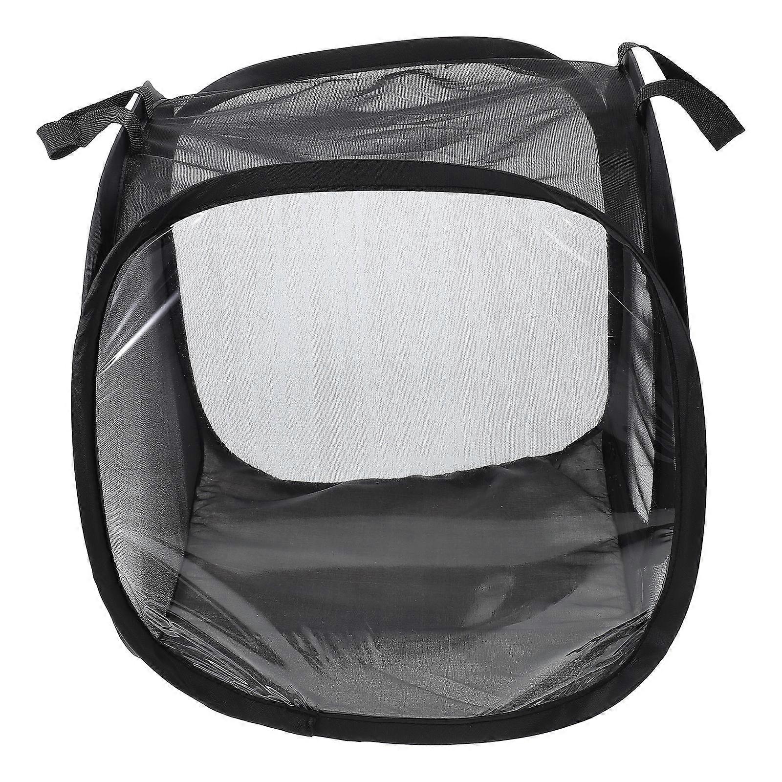 Versatile Butterflies Cage - 1Pack Innovative Mesh Cage Ideal For Nature Study Observation With Stable Design 30x30x30cm Black Color