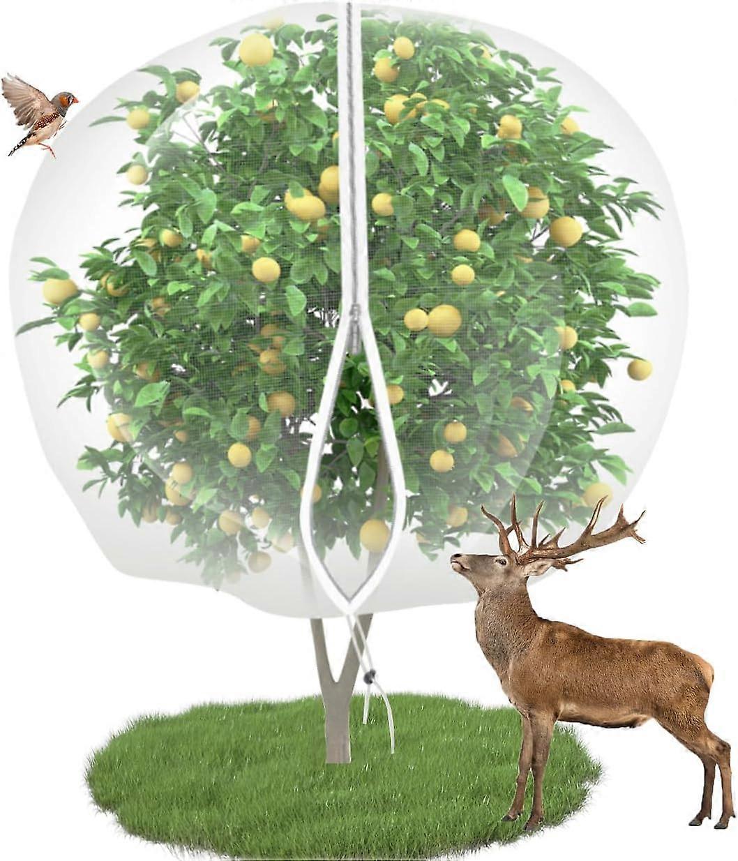 10'x10' Large Fruit Tree Netting Cover for Squirrels and Birds with Zipper, Fruit Tree Covers to Protect Fruit from for Fruit Trees (White) White